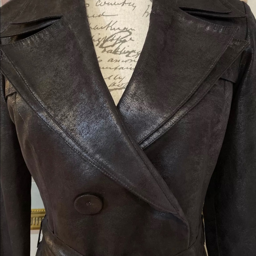Anne Fontaine Colina Faux Leather Trench Coat View 3